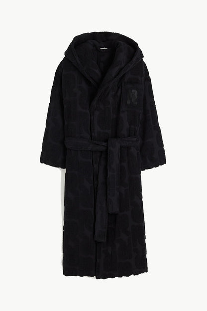 Rabanne H&M Patterned Cotton Bathrobe Black