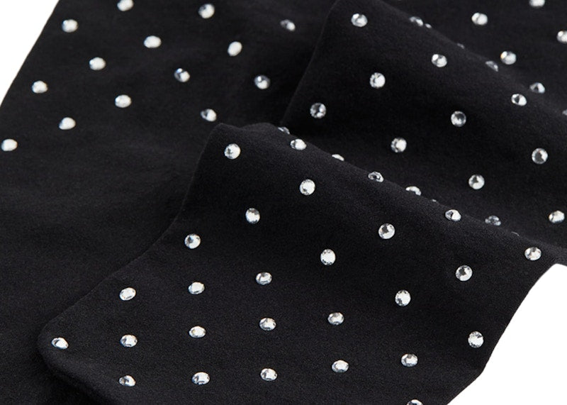 Rabanne H&M Rhinestone-Embellished Tights Black