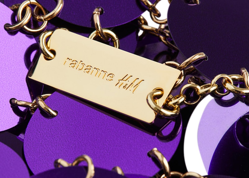 Rabanne H&M Sequin-Disc Crop Top Purple