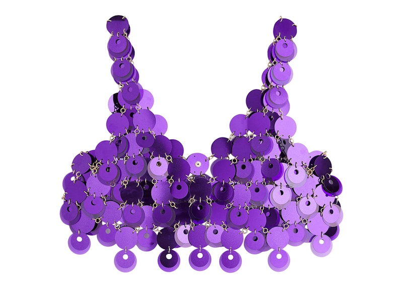 Rabanne H&M Sequin-Disc Crop Top Purple