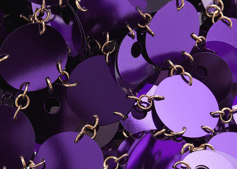 Rabanne H&M Sequin-Disc Mini Skirt Purple
