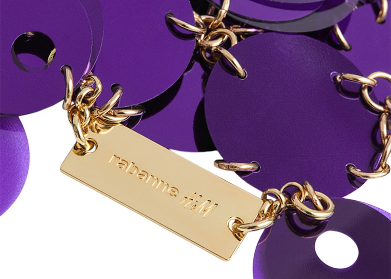 Rabanne H&M Sequin-Disc Mini Skirt Purple
