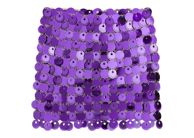 Rabanne H&M Sequin-Disc Mini Skirt Purple