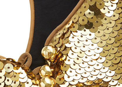 Rabanne H&M Sequined Crop Top Gold