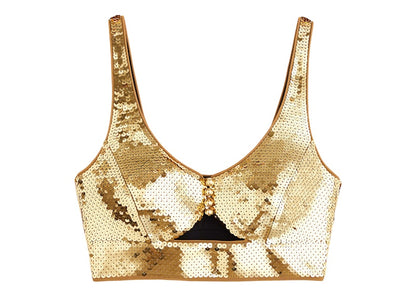 Rabanne H&M Sequined Crop Top Gold