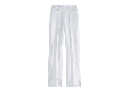 Rabanne H&M Shimmery Metallic Dress Pants Silver