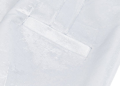 Rabanne H&M Shimmery Metallic Dress Pants Silver