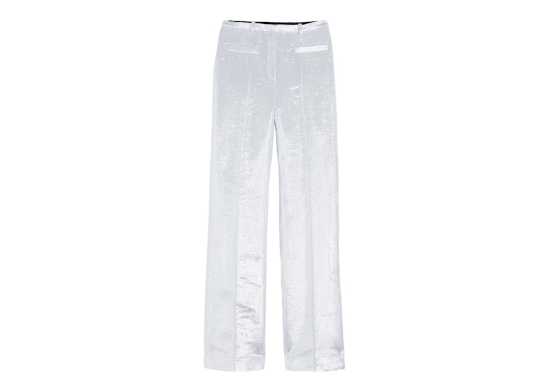 Rabanne H&M Shimmery Metallic Dress Pants Silver
