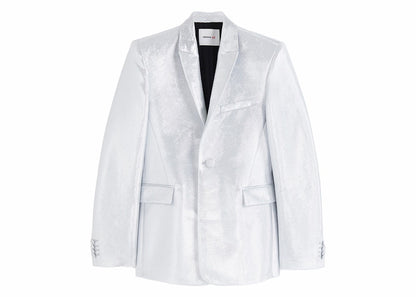 Rabanne H&M Shimmery Metallic Suit Jacket (Mens) Silver
