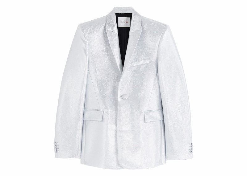 Rabanne H&M Shimmery Metallic Suit Jacket (Mens) Silver