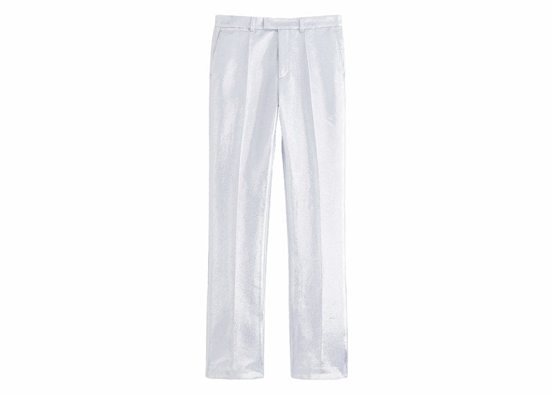 Rabanne H&M Shimmery Metallic Tailored Suit Pants (Mens) Silver