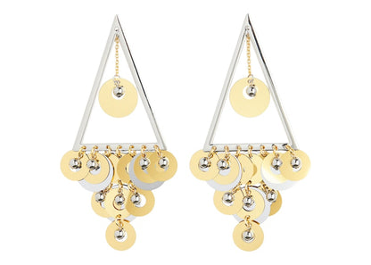 Rabanne H&M Beaded Disc-Embellished Earrings Silver/Gold