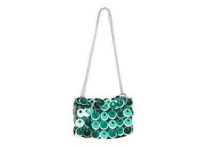 Rabanne H&M Disc-Embellished Shoulder Bag Green