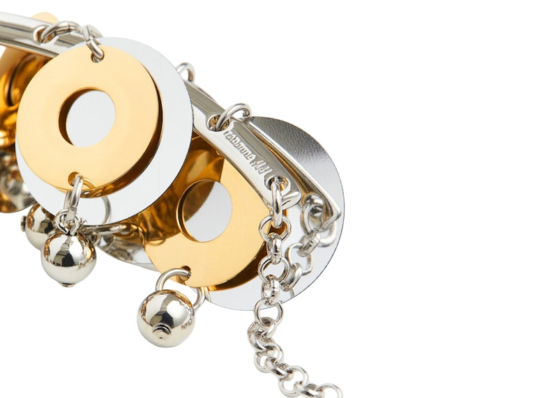 Rabanne H&M Short Necklace Embellished with Beaded Discs Silver/Gold