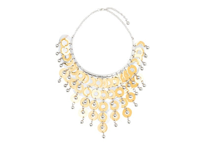 Rabanne H&M Short Necklace Embellished with Beaded Discs Silver/Gold