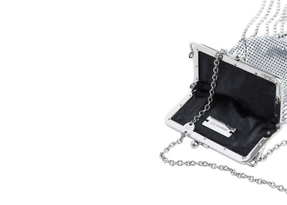 Rabanne H&M Small Metal-Mesh Bag with Fringe Silver