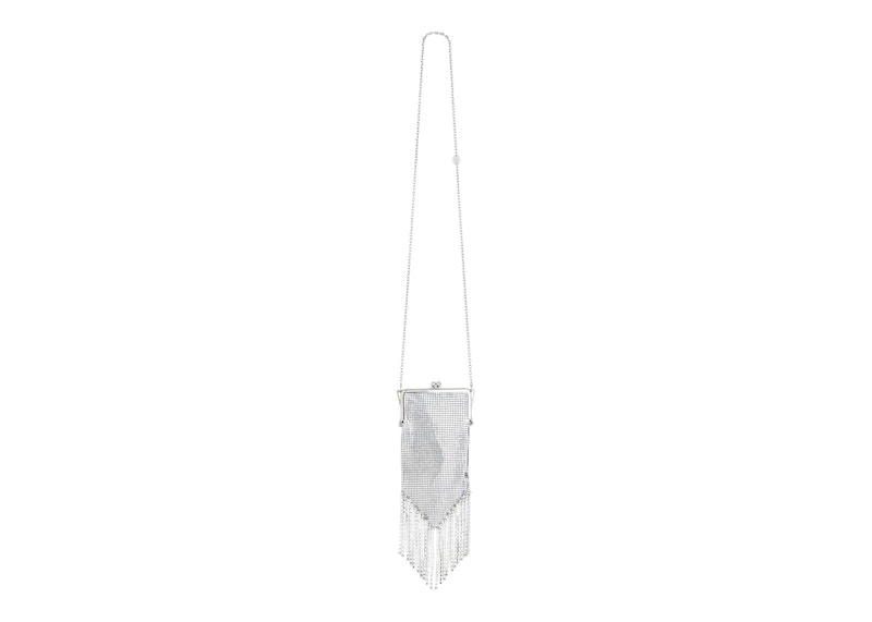Rabanne H&M Small Metal-Mesh Bag with Fringe Silver