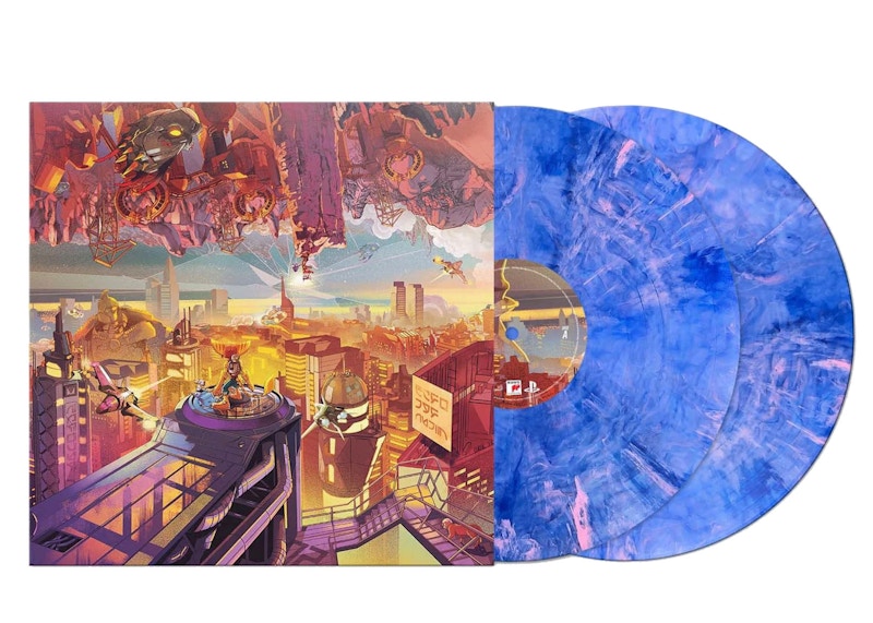 Ratchet & Clank Rift Apart Original Game Soundtrack 2XLP Vinyl (Edition of 1000) Blue with Pink Marble Swirl