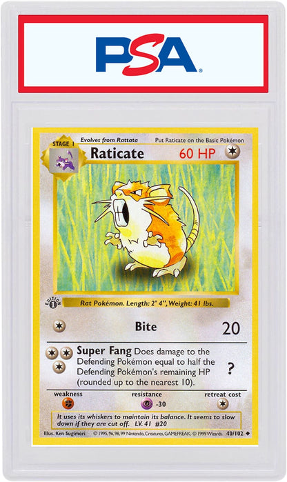 Raticate 1999 Pokemon TCG Base Set 1st Edition #40/102 (PSA or BGS Graded)