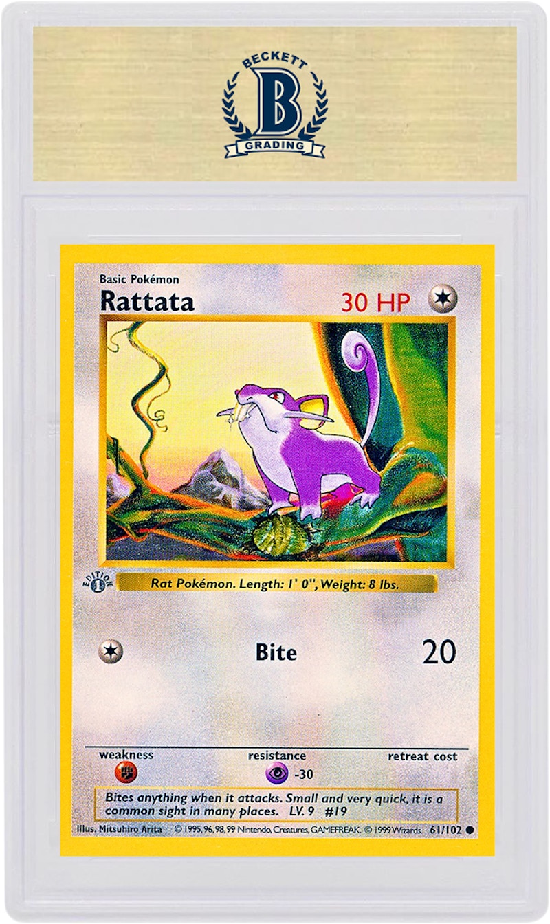 Rattata 1999 Pokemon TCG Base Set 1st Edition #61/102 (PSA or BGS Graded)