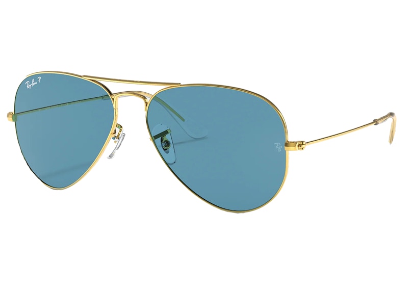 Ray-Ban Aviator Sunglasses Matte Gold/Blue Mirror (RB3025)