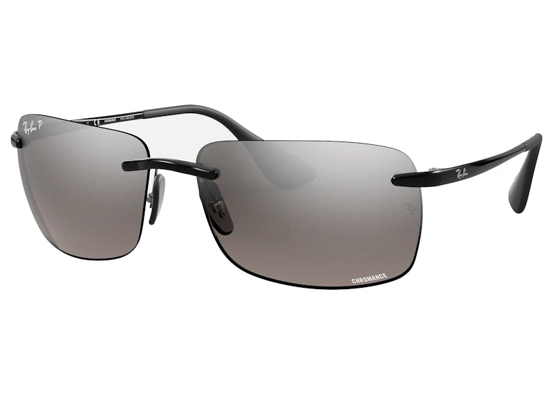 Ray-Ban Chromance Sunglasses Shiny Black/Grey Silver Mirror (RB4255)
