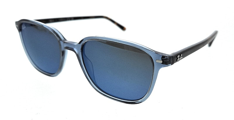 Ray-Ban Leonard Square Sunglasses Polished Transparent Dark Blue (0RB2193 6638O4)