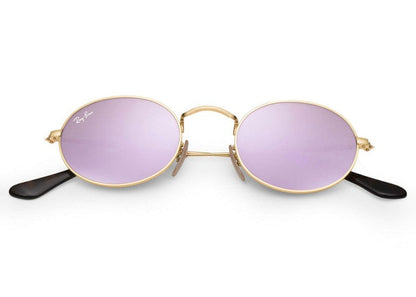 Ray-Ban Oval Flat Sunglasses Polished Gold/Lilac (RB3547N)