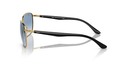Ray-Ban Oval Sunglasses Black On Gold (0RB3702 90003F)