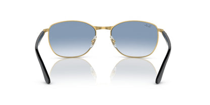 Ray-Ban Oval Sunglasses Black On Gold (0RB3702 90003F)
