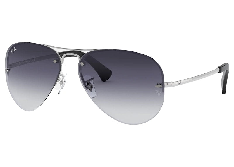 Ray-Ban RB3449 Sunglasses Polished Silver/Grey (RB3449)