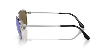 Ray-Ban Rectangle Sunglasses Black On Silver (0RB3705 91444L)
