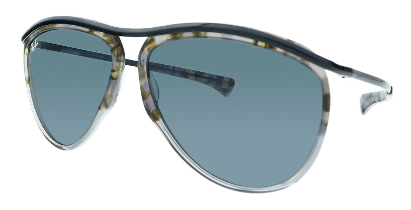 Ray-Ban Square Sunglasses Polished Grey Gradient Havana (0RB2219 1286R5 Olympian)
