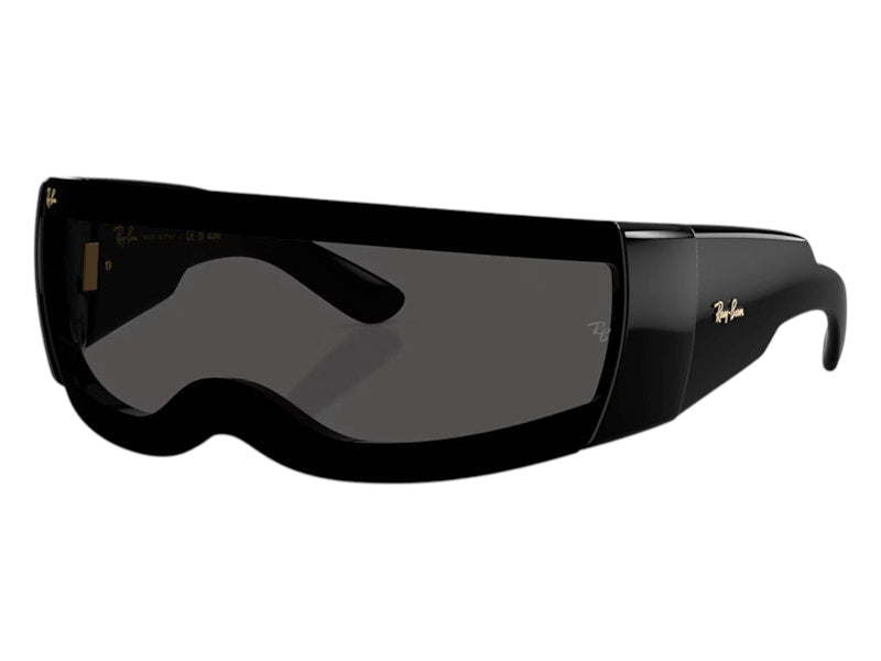 Ray-Ban x A$AP Ultra Wrap 002 Next Generation Collection Sunglasses Polished Black Green Mirror Silver (RB4942 601/87 0-141)