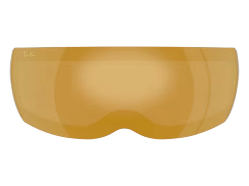Ray-Ban x A$AP Ultra Wrap 002 Next Generation Collection Sunglasses Polished White Brown Mirror Gold (RB4942 68387P 0-141)