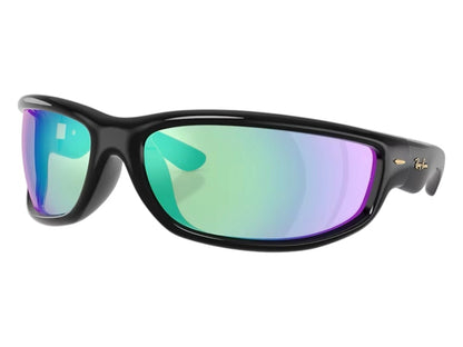 Ray-Ban x A$AP Ultra Wrap 003 Next Generation Collection Sunglasses Polished Black Light Grey Mirror Blue (RB4941 601/Y7 86-20)