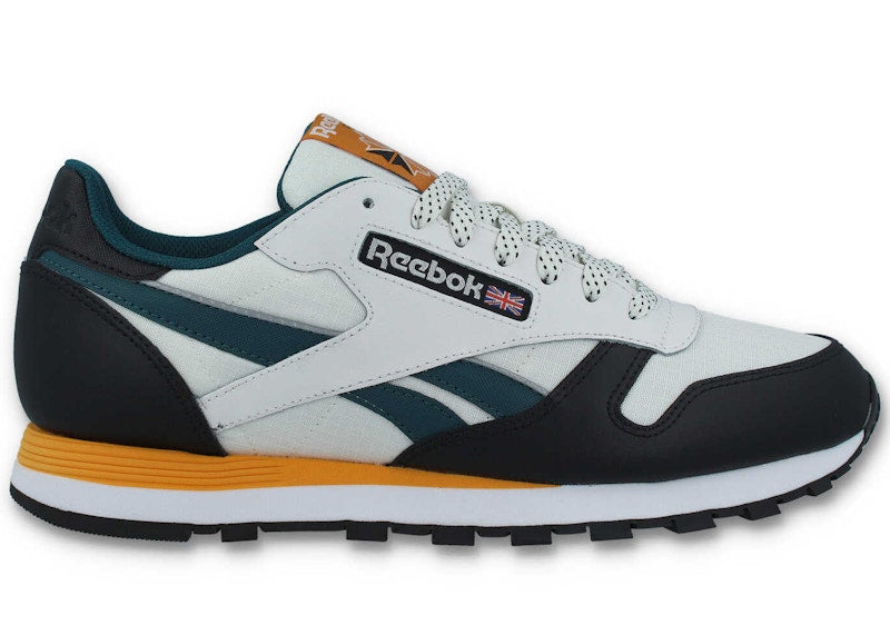 Reebok Classic Leather Chalk Black Teal Yellow