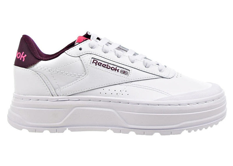 Reebok Club C Double Geo Cloud White Maroon (Women's)