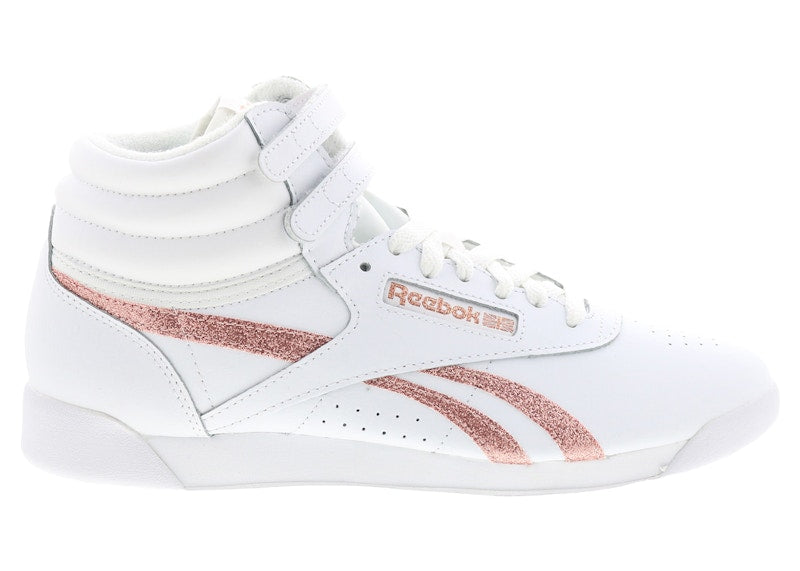 Reebok Freestyle F/S Hi White Rose Gold (Women's)