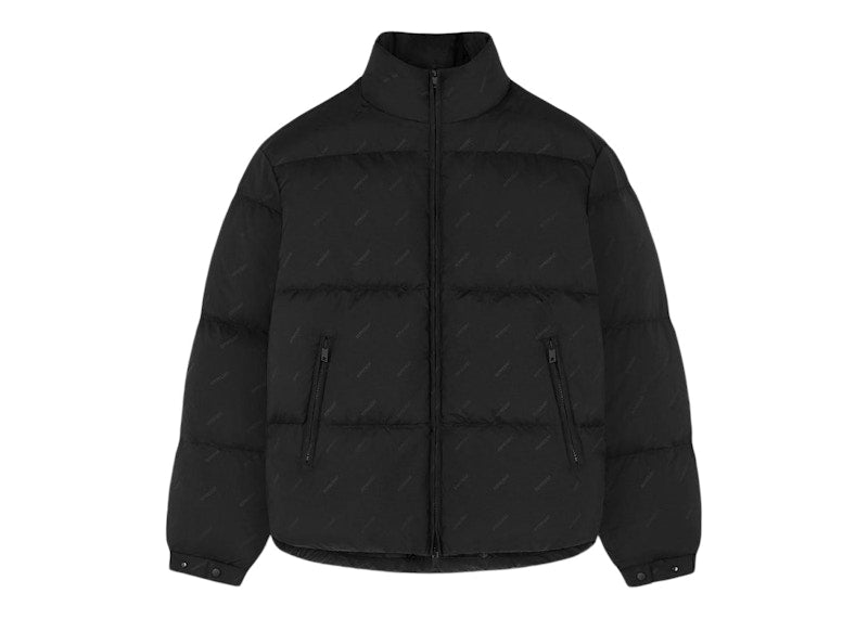 Represent All Over Logo Puffer Jacket Black