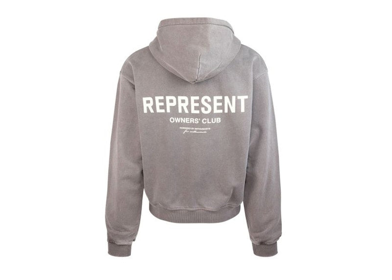 Represent Felpa Zip Owners Club Grigia Hoodie Grey