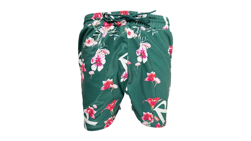 Represent Floral Mesh Shorts Green