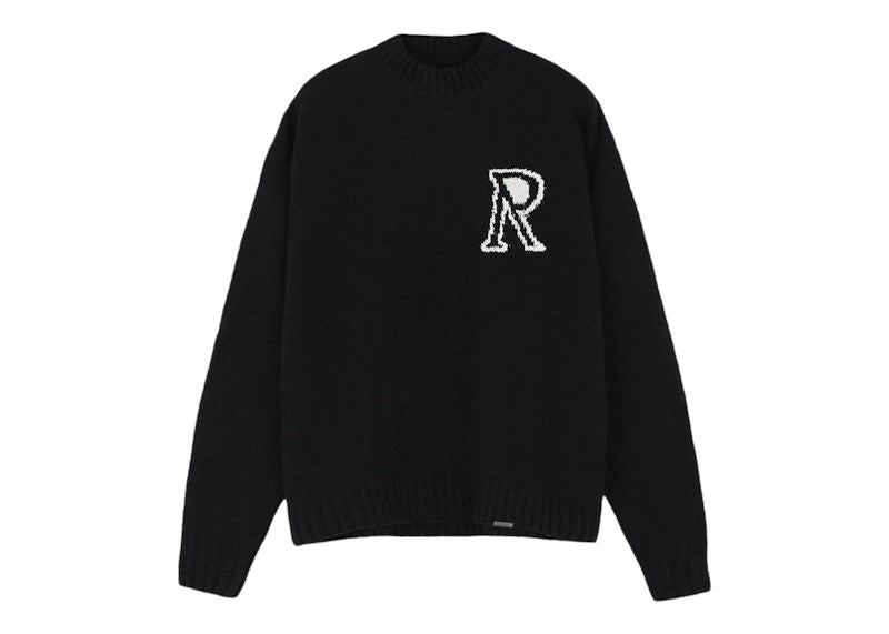 Represent Initial Boucle Knitted Sweater Black