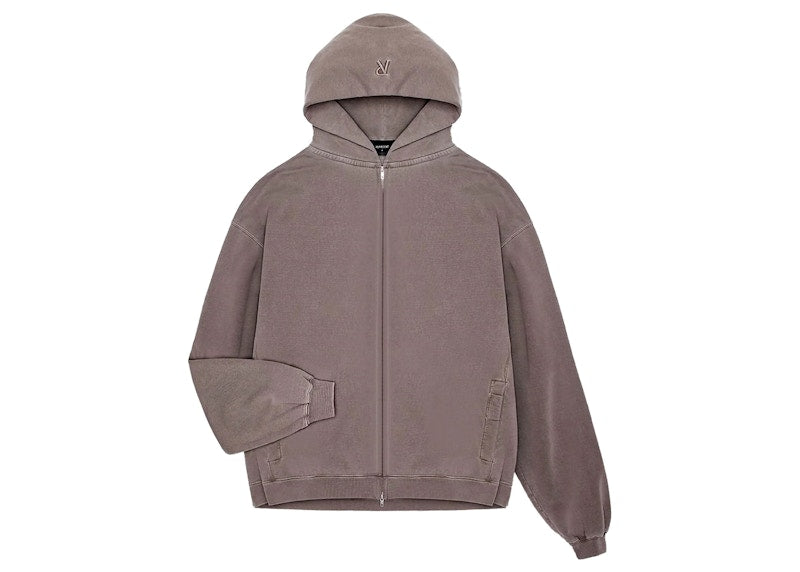 Represent Initial Zip Hoodie Fog