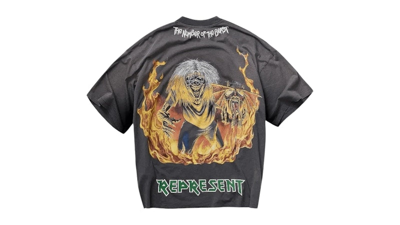 Represent Iron Maiden Number Of Beast T-shirt Sunfade Grey