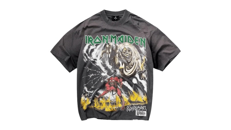 Represent Iron Maiden Number Of Beast T-shirt Sunfade Grey