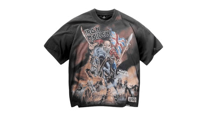 Represent Iron Maiden Steed T-shirt Stained Black