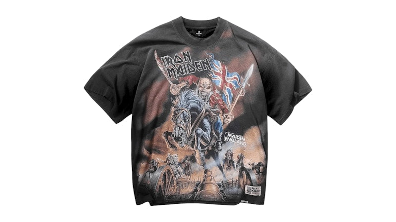 Represent Iron Maiden Steed T-shirt Stained Black