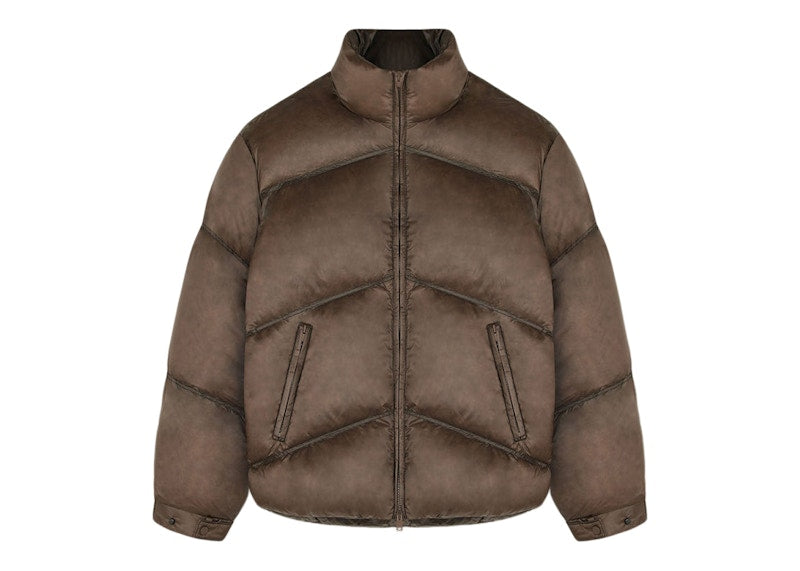 Represent Washed Puffer Jacket Brown