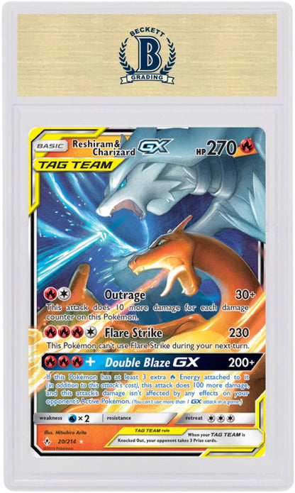 Reshiram & Charizard GX 2019 Pokemon TCG Sun & Moon Unbroken Bonds #20/214 (PSA or BGS Graded)